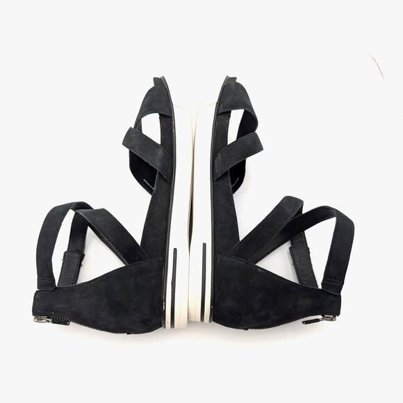 Eileen Fisher Sally Wedge Sporty Sandals Woman's Black Size US11 EU41.5 - Picture 5 of 12